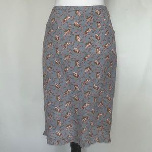 Crêpe de Chine-like Rayon, side-slit, ruffled hem skirt in size 6 Cottage Core